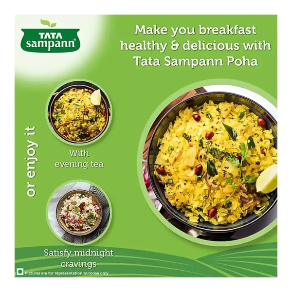 Tata Sampann High Dietary Poha 500 gm High in Fibre, Thick - 500g