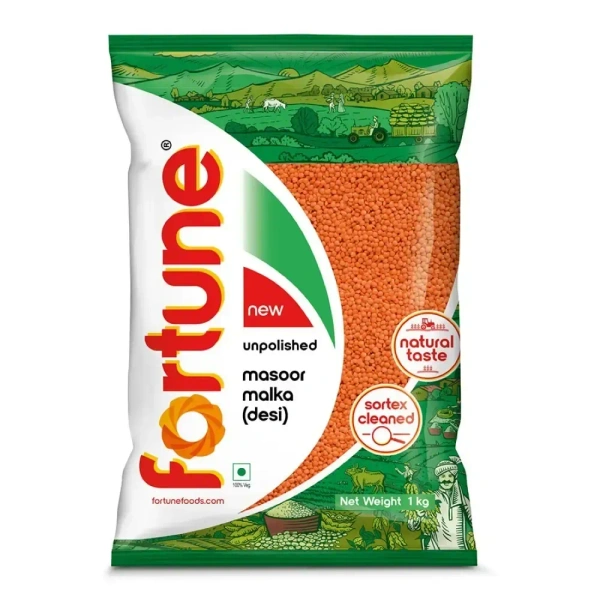 Fortune Unpolished Masoor Malka Sml 1kg - 1kg