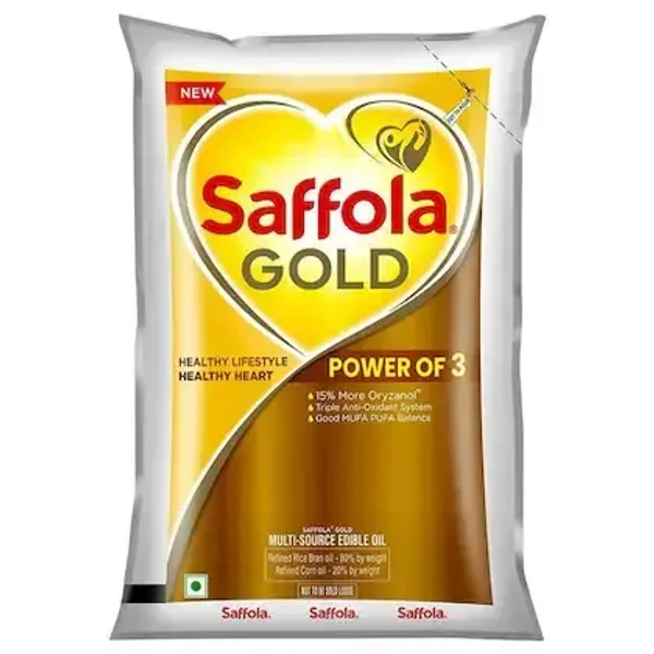 Saffola Gold Rice Bran And Corn Based Blended Oil 1 L - 1L