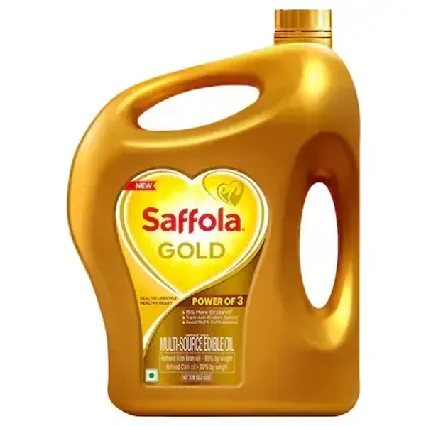 Saffola Gold Rice Bran And Corn Based Blended Oil 3 L - 3L