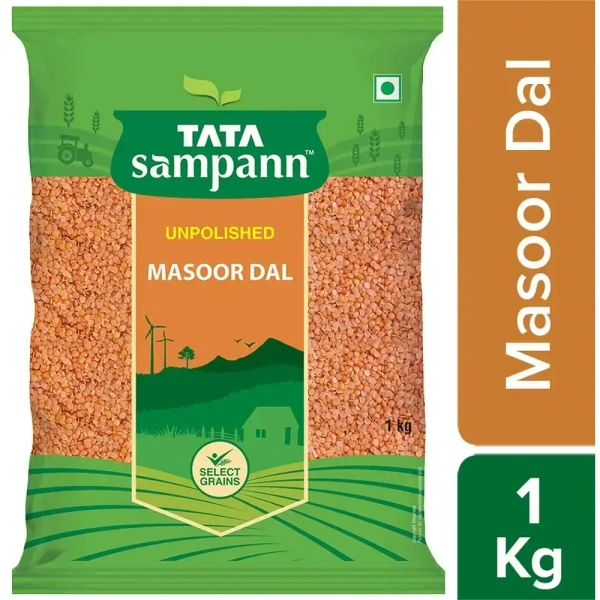 Tata Sampann Masoor Dal 1 Kg ,Unpolished - 1kg
