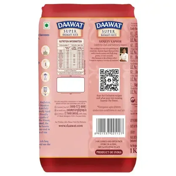Daawat Super Basmati Rice 1 kg - 1kg