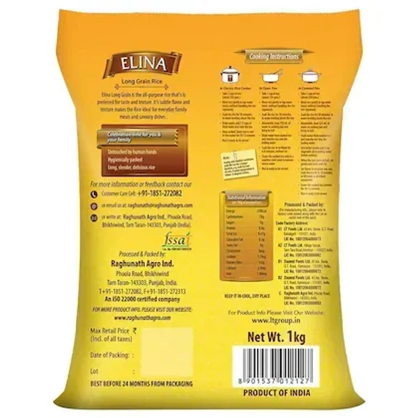 Elina Long Grain Rice 1 kg - 1kg