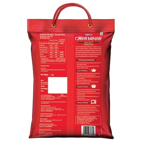 Kohinoor Charminar Select Basmati Rice 5 kg - 5kg