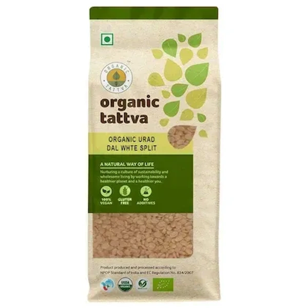 Organic Tattva Organic White Urad Dal 500 g - 500gm