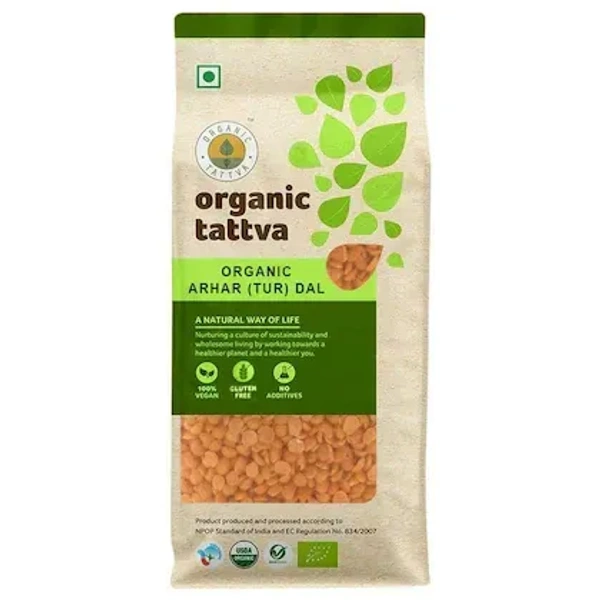 Organic Tattva Tur / Arhar Dal 1 kg - 1kg