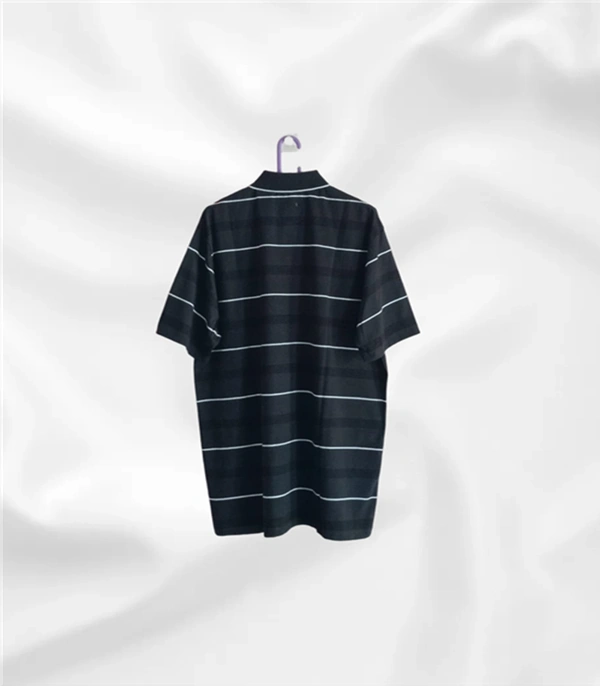 Milano 3750 Pure cotton collar tshirt / with pocket - 48, Black