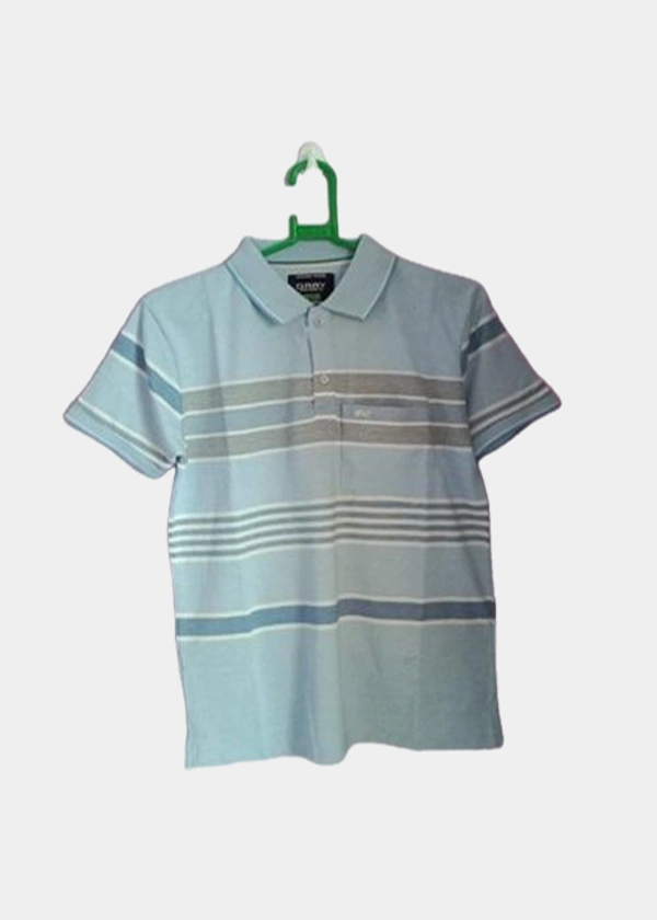 ORRY COLLAR TSHIRT WITH POCKET - SKY BLUE COLOUR - 42 - L, Sky Blue