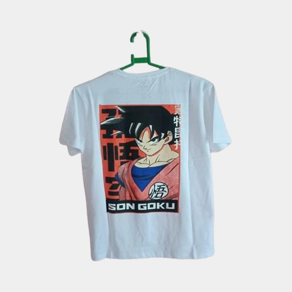Soni Brothers 1750 ANIME BACK PRINTED TSHIRTS / NARUTO GOKU BACK PRINTED TSHIRT - 42 - L, White