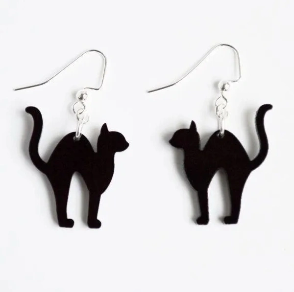 Black Cat Earring