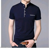 Trendy Partywear Men T-shirts - L, Black