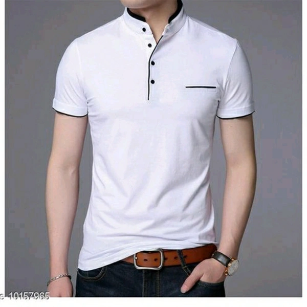 Trendy Partywear Men T-shirts - L, Black