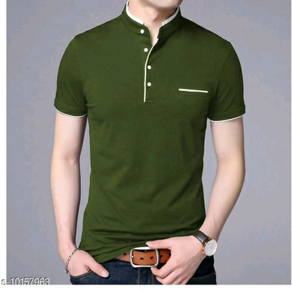 Trendy Partywear Men T-shirts - L, Black