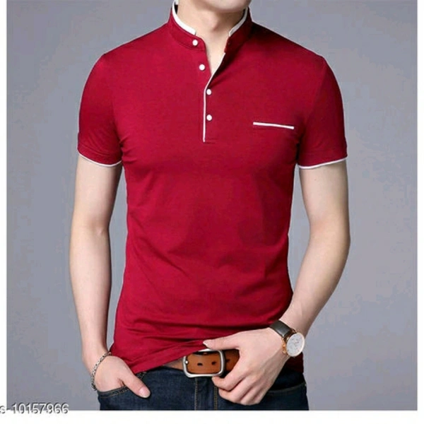 Trendy Partywear Men T-shirts - L, Black