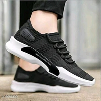 KIKU Stylish Men's Sports Shoes - Black, IND - 8