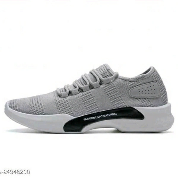 KIKU Stylish Men's Sports Shoes - White, IND - 7