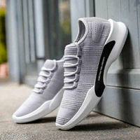 KIKU Stylish Men's Sports Shoes - White, IND - 7