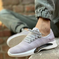 KIKU Stylish Men's Sports Shoes - White, IND - 7