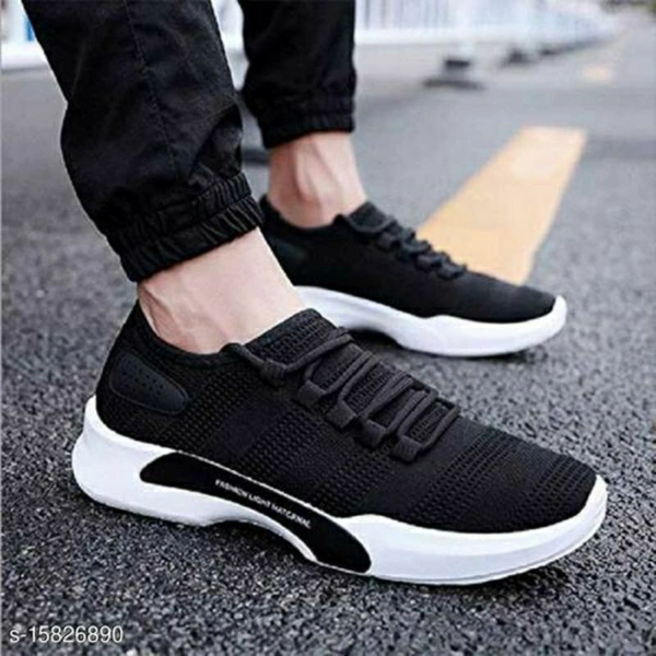 KIKU Stylish Men's Sports Shoes - Black, IND - 8