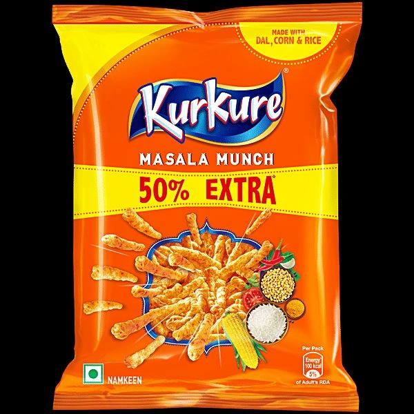 Kurkure  Masala Munch Kurare ₹5×6 Packets - Web Orange
