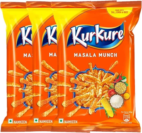 Kurkure  Masala Munch Kurare ₹5×6 Packets - Web Orange