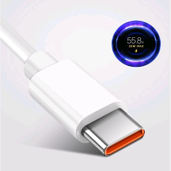 Mi 67W Turbo-Fast Type A To C Charging Cable|6A And 67 Watt Turbo Charging ,supports up to 480 Mbps data transfer speeds with USB 2.0 - White, 1, 100gram