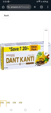 Patanjali Dant Kanti Advance Value Pack Healthy Teeth Toothpaste-200G(100Gx2) - Papaya Whip, Patanjali