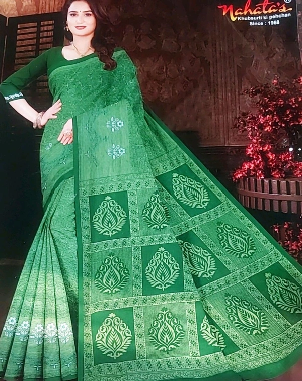 100 Cotton Saree Choti Bahu - Apple