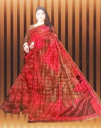 Grihlaxmi  Mango Check 100% Cotton 5.5 MTS Saree - Maroon