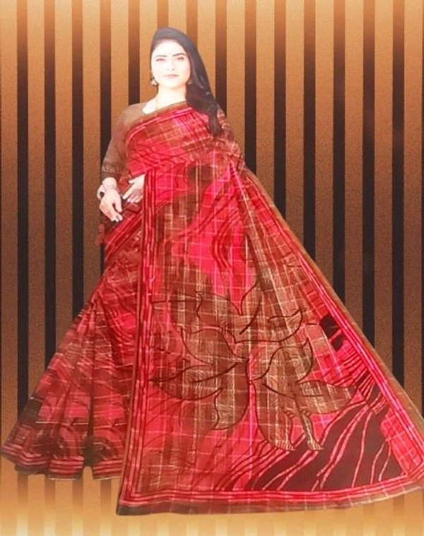 Grihlaxmi  Mango Check 100% Cotton 5.5 MTS Saree - Blue