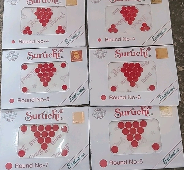 Surichi Red 4 Size 6 Pcs Bindi 