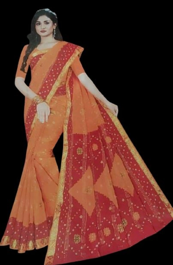 Grihlaxmi  Cotton Anpurna Badhai Ho Saree  - Web Orange