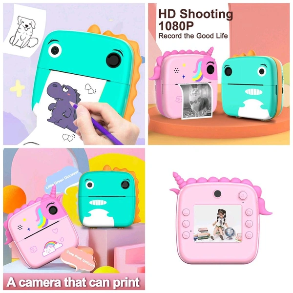 Instant printing digital unicorn / dinasour shape printing camera 