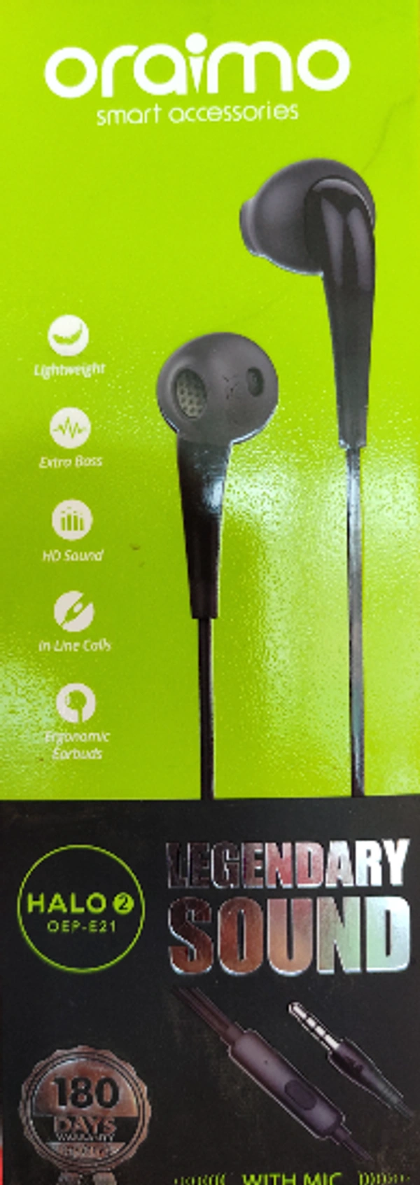 Oraimo earphone with MIC - Black