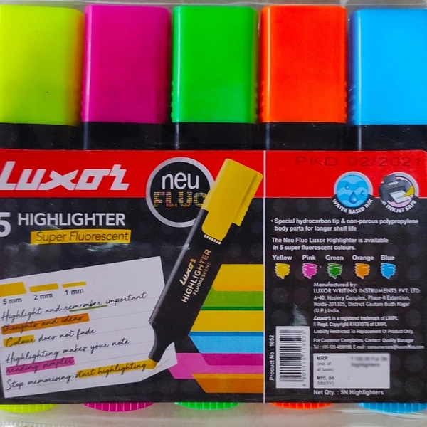 Highlighter Multi Colour - blue, green, orange, yellow, purple