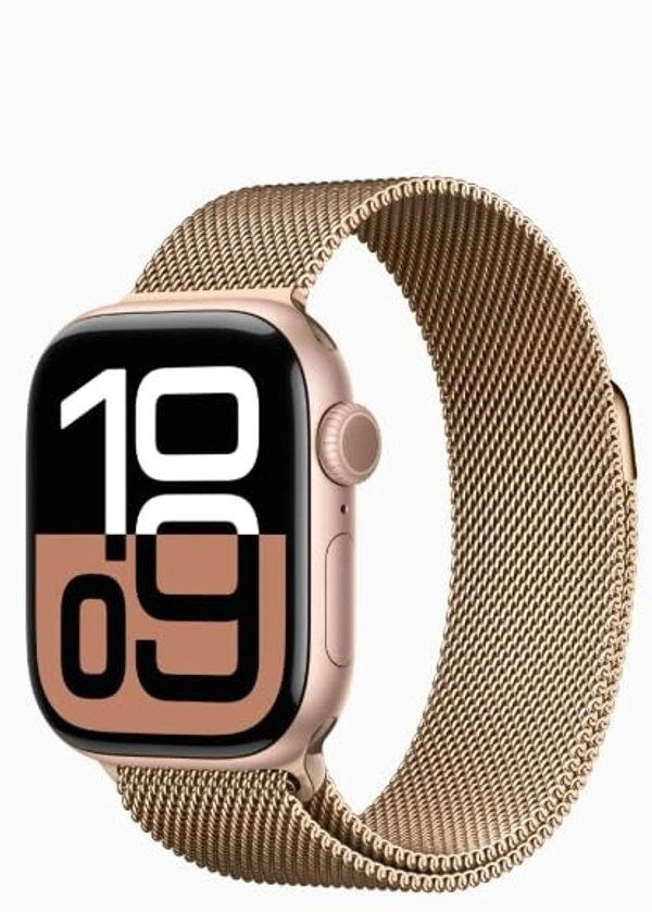 Series 10 Smartwatch with Logo Master copy ip68 waterproof with Dubble Strap (Gold, Series 10 Master copy with Milanese Loop)