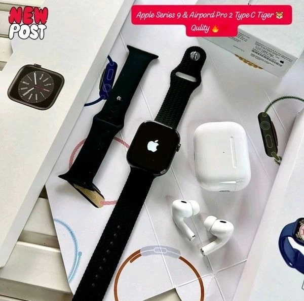 SERIES -9  AMOLED Display + AIRPODS Pro White & Free Case Cover - 12 Month Warranty