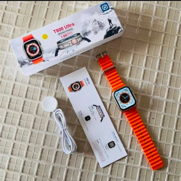 T800 Ultra Smart Watch with Beautiful Strap, Bluetooth Calling Smart Watch, 1.99" Touch Display with Fitness & Outdoor, Health & Medical Tracker, 8 Unique UI Interactions (Orange)