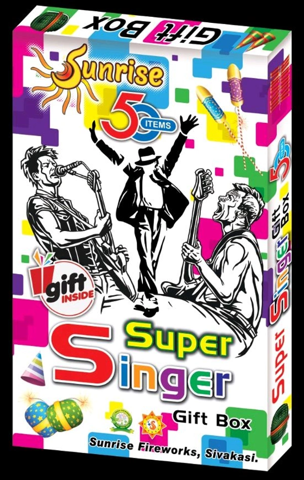 Sunrise Fireworks Super Singer - 50 Items - White
