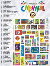 Sai Krishna Crackers Golden Carnival - 50 Items - Pigment Indigo