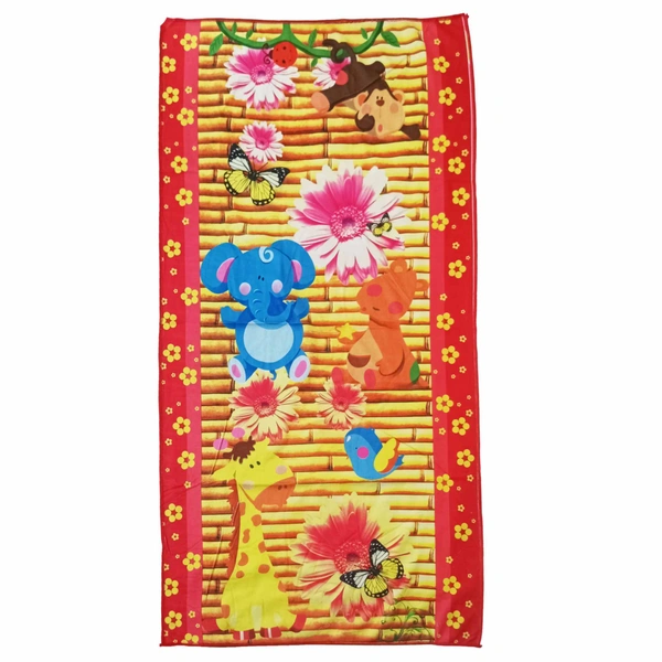 24 in x 48 in Bath Towel 12 Pieces with Assorted Cartoon Print And Colors - 24*48 cm, 12