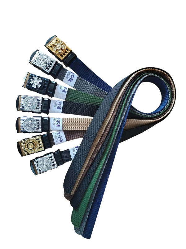 KIDS INDIAN NYLON MULTI COLOR SPINNER ARMY BUCKLE BELT  - SMALL, 12