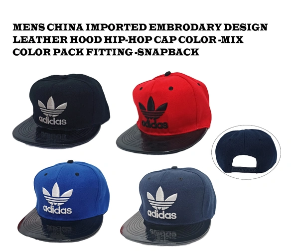 Mens China Imported Embrodary Design Leather Hood Adidas Logo Hip-Hop Cap Mix Color -Snapback Fitting - 12