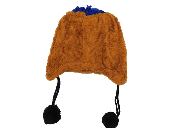 KIDS WOOLEN CAP WITH INSIDE FURR & DORI COLOR - MULTI COLOR N MULTI DESIGN SIZE - FREE SIZE - free, 6