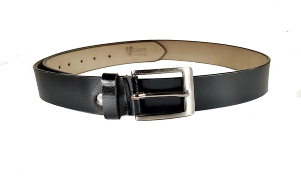 "MEN'S LEATHER BLACK COLOR KANTA BUCKLE BELT  SIZE-(LENGTH-OVER SIZE,WIDTH-35MM" - SIZE-(LENGTH-OVER SIZE,WIDTH-35MM, 6