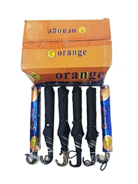 BRAND ORANGE MANUAL OPEN 8 KADI 2 FOLD BLACK COLOUR UMBRELLA (PACK OF 24 PIECES) - FREE, 24