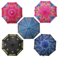 POLYSTER  MIX COLOR MULTI CARTOON PRINTED WITH CUP KIDS UMBRELLA SIZE 19 INCHES  - FREE, 6