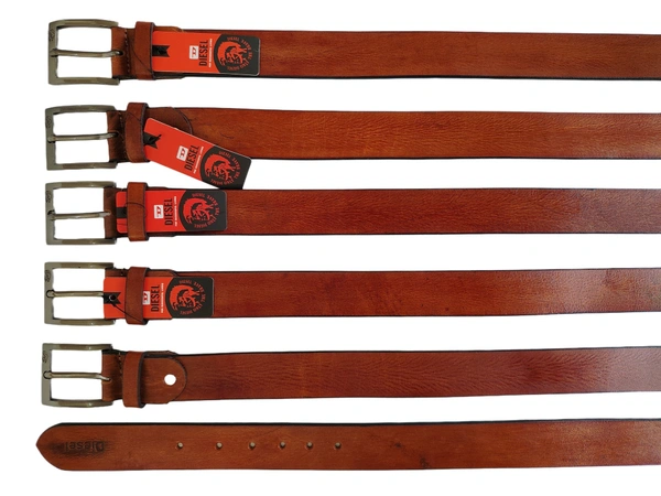 40 MM BRANDED MENS GENUNINE LEATHER TAN COLOR BELT SIZE--42-52(6 SIZE) - MIX, 06