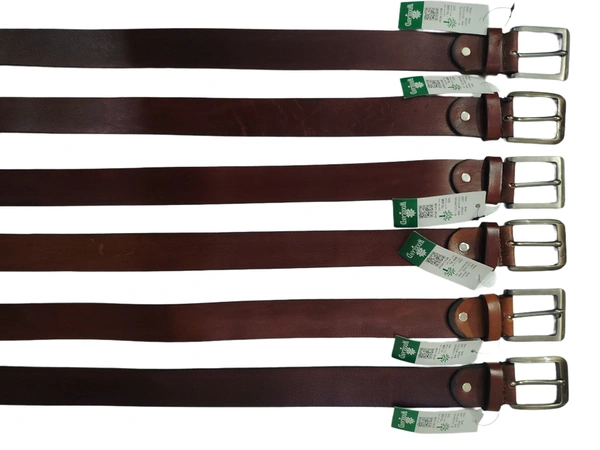 40 MM BRANDED MENS GENUNINE LEATHER BROWN COLOR BELT SIZE--42-52(6 SIZE) - MIX, 06