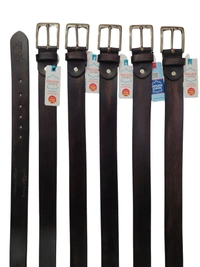 40 MM BRANDED MENS GENUNINE LEATHER HAND PAINTED BLACK COLOR BELT SIZE--42-52(6 SIZE) - MIX, 06